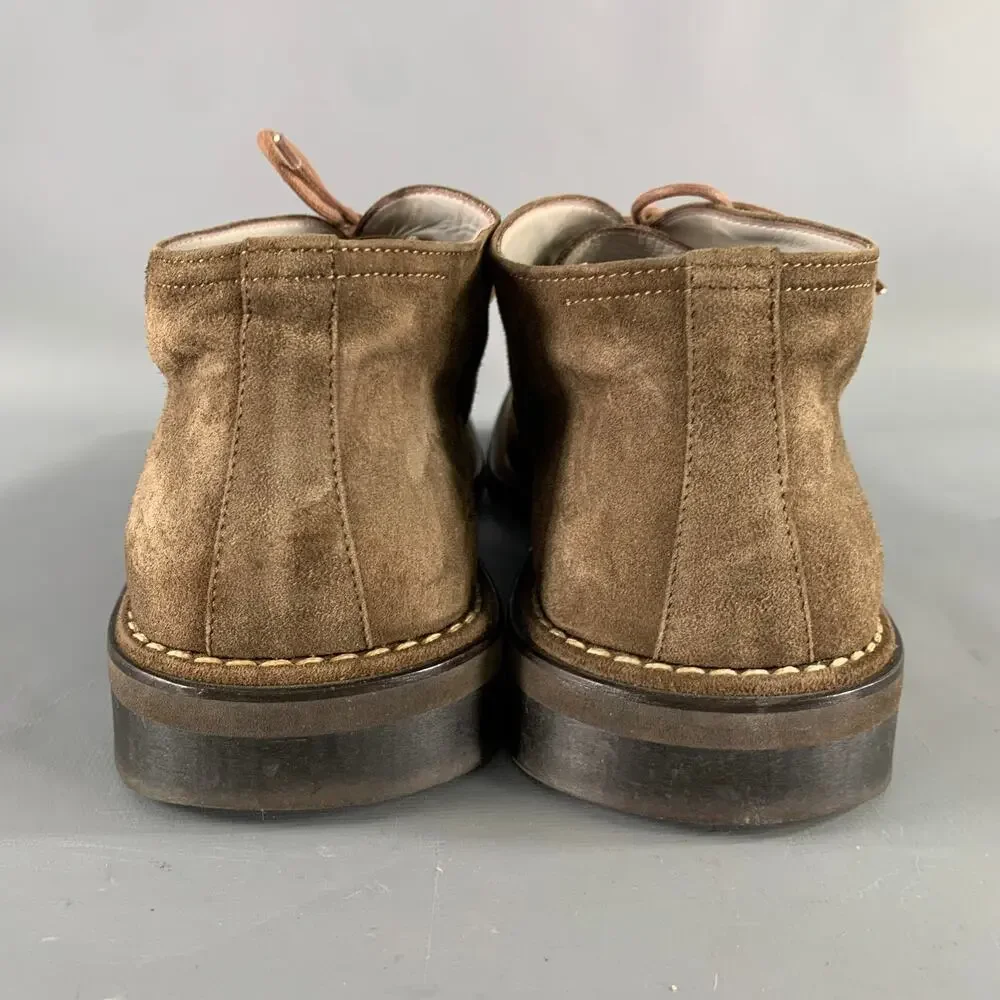 HUGO BOSS Size 8.5 Tan Khaki Leather Square Toe Lace Up Shoes